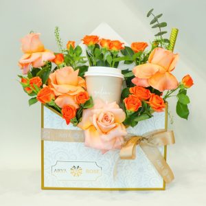 Celebration Flowers & Cake Envelope Orange