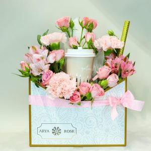 Celebration Flowers & Cake Envelope Pink